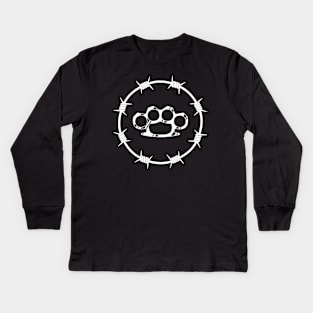 Brass knuckles (white) Kids Long Sleeve T-Shirt